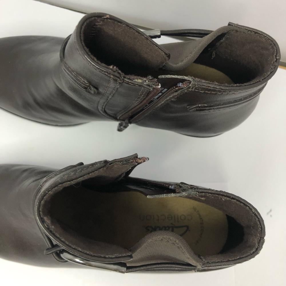 Clarks Women's Emily 2 Kaylie Brown Leather Heeled Booties Boots 6 US EUC - Picture 4 of 16
